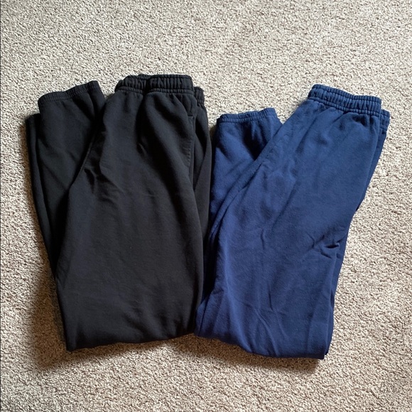 2/$15 Men’s Athletic Works Black and Blue Jogger Sweatpants size small, pockets - Picture 1 of 9